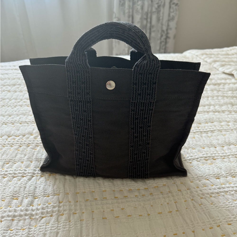 🎊SOLD🎊Preloved HERMES Her Line Tote PM - Gray Polyamide Polyester Tote Bag